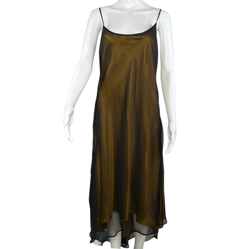 Victoria Secret Collection Gold Black‎ Sheer Maxi Dress M